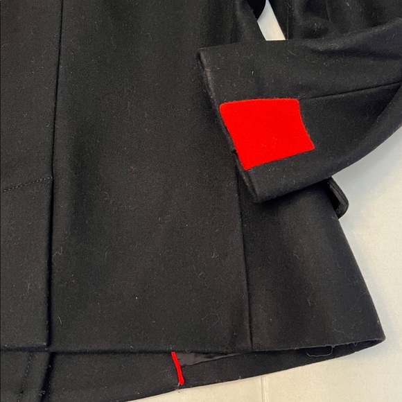 NILI LOTAN RED CUFF VIRGIN WOOL SHORT PEACOAT BLACK SIZE 6 - Picture 16 of 16